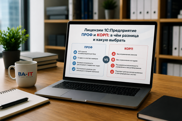 Лицензии 1С:Предприятие ПРОФ и КОРП: в чём разница и какую выбрать